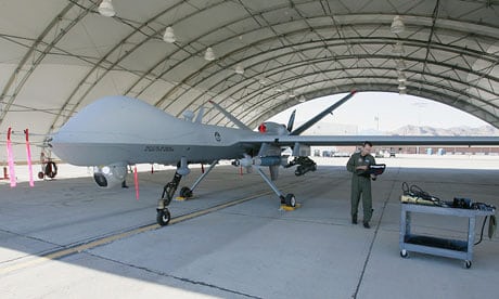 An unmanned drone at Creech air force base in Indian Springs, Nevada. Photograph: Ethan Miller/Getty Images
